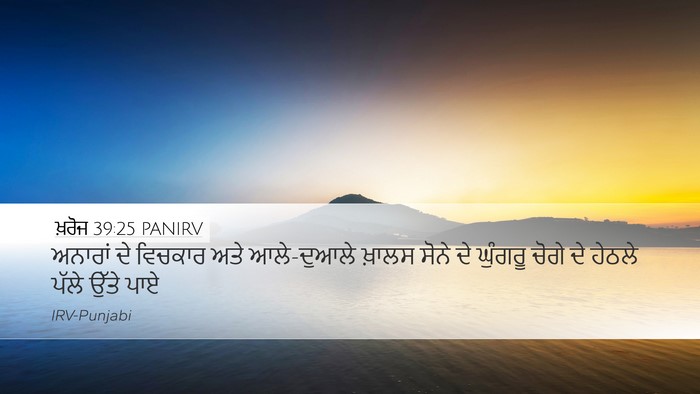 ਖ਼ਰੋਜ 39:25 PANIRV Desktop Wallpaper - ਅਨਾਰਾਂ ਦੇ ਵਿਚਕਾਰ - Desktop Bible Verse Wallpaper