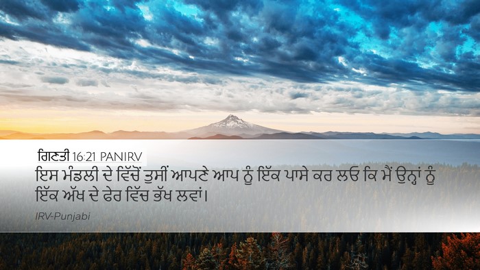 ਗਿਣਤੀ 16:21 PANIRV Desktop Wallpaper - ਇਸ ਮੰਡਲੀ ਦੇ ਵਿੱਚੋਂ - Desktop Bible Verse Wallpaper