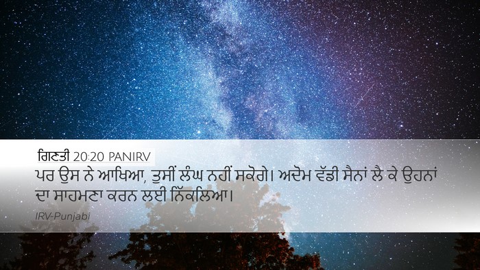 ਗਿਣਤੀ 20:20 PANIRV Desktop Wallpaper - ਪਰ ਉਸ ਨੇ ਆਖਿਆ, - Desktop Bible Verse Wallpaper