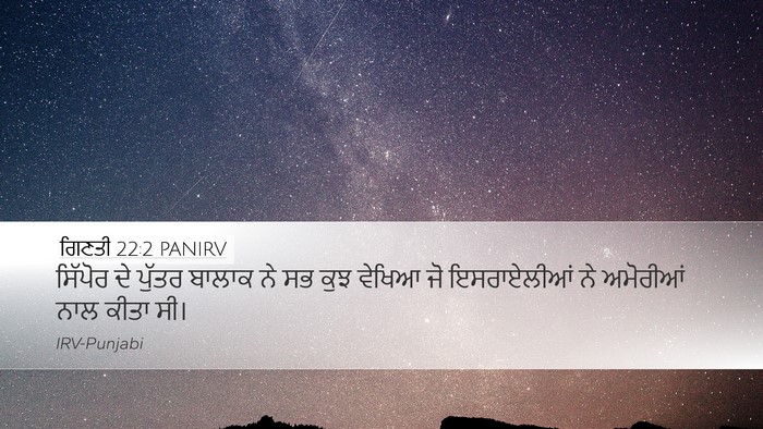 ਗਿਣਤੀ 22:2 PANIRV Bible Verse Image