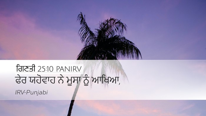 ਗਿਣਤੀ 25:10 PANIRV Desktop Wallpaper - ਫੇਰ ਯਹੋਵਾਹ ਨੇ ਮੂਸਾ - Desktop Bible Verse Wallpaper