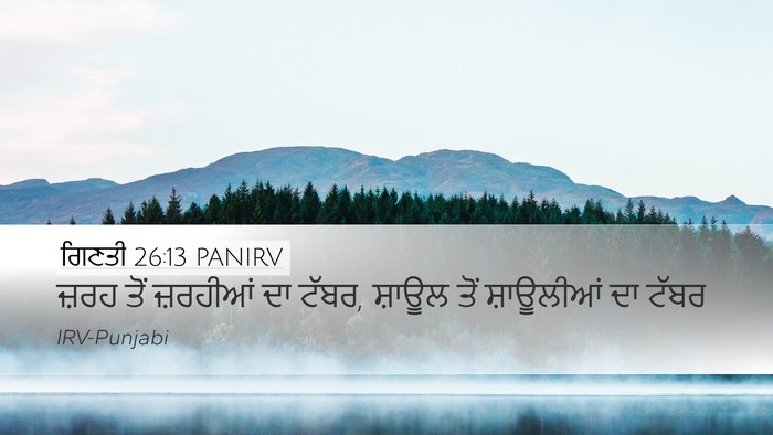 ਗਿਣਤੀ 26:13 PANIRV Desktop Wallpaper - ਜ਼ਰਹ ਤੋਂ ਜ਼ਰਹੀਆਂ - Desktop Bible Verse Wallpaper