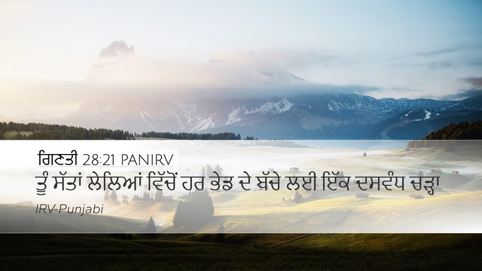 ਗਿਣਤੀ 28:21 PANIRV Desktop Wallpaper - ਤੂੰ ਸੱਤਾਂ ਲੇਲਿਆਂ - Desktop Bible Verse Wallpaper