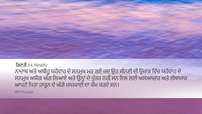 ਗਿਣਤੀ 3:4 PANIRV Bible Verse Image