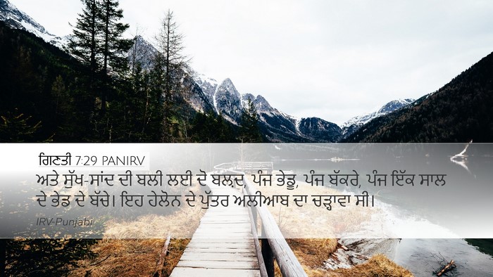ਗਿਣਤੀ 7:29 PANIRV Desktop Wallpaper - ਅਤੇ ਸੁੱਖ-ਸਾਂਦ ਦੀ - Desktop Bible Verse Wallpaper