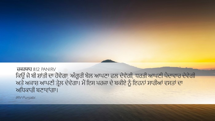 ਜ਼ਕਰਯਾਹ 8:12 PANIRV Bible Verse Image