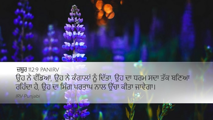 ਜ਼ਬੂਰ 112:9 PANIRV Bible Verse Image