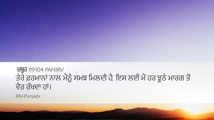 ਜ਼ਬੂਰ 119:104 PANIRV Bible Verse Image