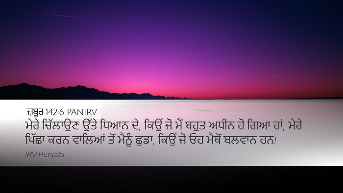 ਜ਼ਬੂਰ 142:6 PANIRV Bible Verse Image