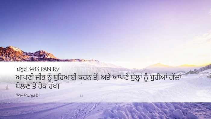ਜ਼ਬੂਰ 34:13 PANIRV Bible Verse Image