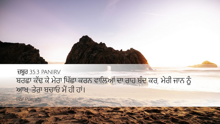 ਜ਼ਬੂਰ 35:3 PANIRV Desktop Wallpaper - ਬਰਛਾ ਕੱਢ ਕੇ ਮੇਰਾ - Desktop Bible Verse Wallpaper