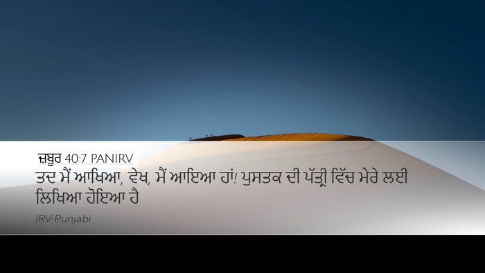 ਜ਼ਬੂਰ 40:7 PANIRV Bible Verse Image