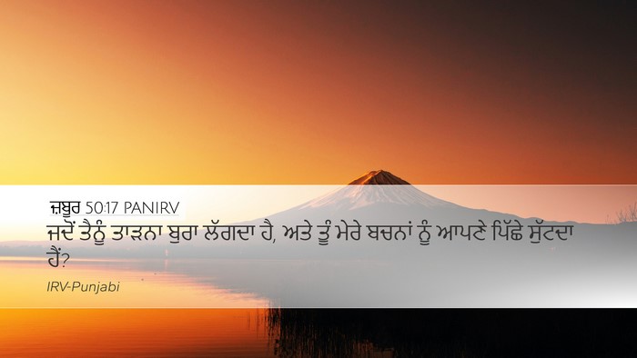 ਜ਼ਬੂਰ 50:17 PANIRV Desktop Wallpaper - ਜਦੋਂ ਤੈਨੂੰ ਤਾੜਨਾ - Desktop Bible Verse Wallpaper