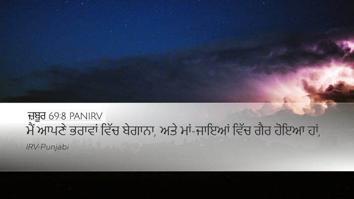 ਜ਼ਬੂਰ 69:8 PANIRV Desktop Wallpaper - ਮੈਂ ਆਪਣੇ ਭਰਾਵਾਂ - Desktop Bible Verse Wallpaper
