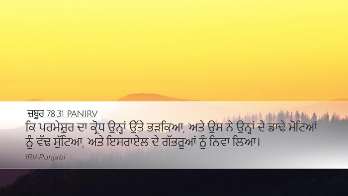 ਜ਼ਬੂਰ 78:31 PANIRV Desktop Wallpaper - ਕਿ ਪਰਮੇਸ਼ੁਰ ਦਾ - Desktop Bible Verse Wallpaper