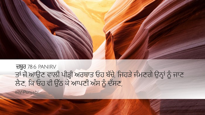 ਜ਼ਬੂਰ 78:6 PANIRV Desktop Wallpaper - ਤਾਂ ਜੋ ਆਉਣ ਵਾਲੀ - Desktop Bible Verse Wallpaper