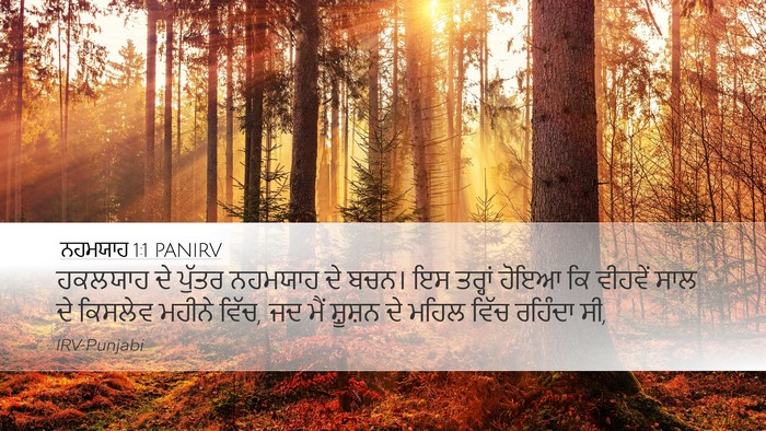 ਨਹਮਯਾਹ 1:1 PANIRV Desktop Wallpaper - ਹਕਲਯਾਹ ਦੇ ਪੁੱਤਰ - Desktop Bible Verse Wallpaper
