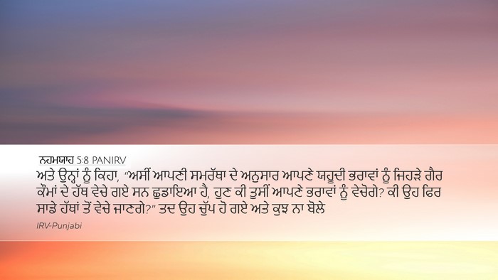 ਨਹਮਯਾਹ 5:8 PANIRV Bible Verse Image