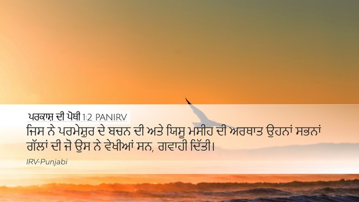 ਪਰਕਾਸ਼ ਦੀ ਪੋਥੀ 1:2 PANIRV Bible Verse Image