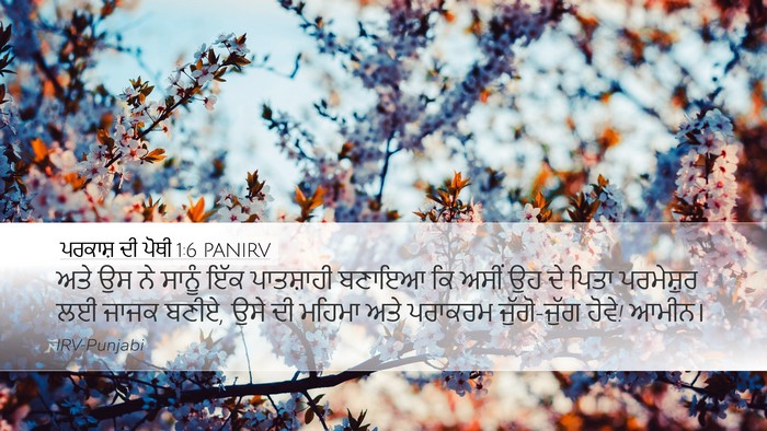 ਪਰਕਾਸ਼ ਦੀ ਪੋਥੀ 1:6 PANIRV Bible Verse Image