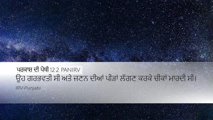 ਪਰਕਾਸ਼ ਦੀ ਪੋਥੀ 12:2 PANIRV Bible Verse Image