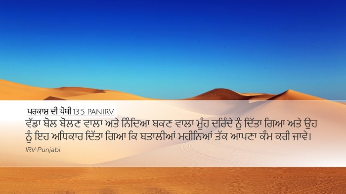 ਪਰਕਾਸ਼ ਦੀ ਪੋਥੀ 13:5 PANIRV Bible Verse Image