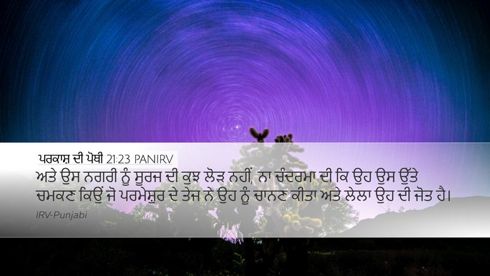 ਪਰਕਾਸ਼ ਦੀ ਪੋਥੀ 21:23 PANIRV Bible Verse Image