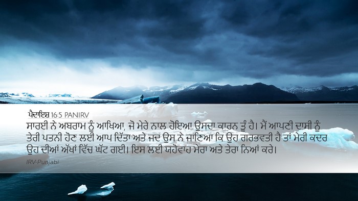 ਪੈਦਾਇਸ਼ 16:5 PANIRV Bible Verse Image