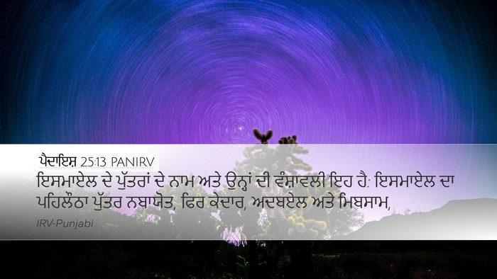 ਪੈਦਾਇਸ਼ 25:13 PANIRV Bible Verse Image