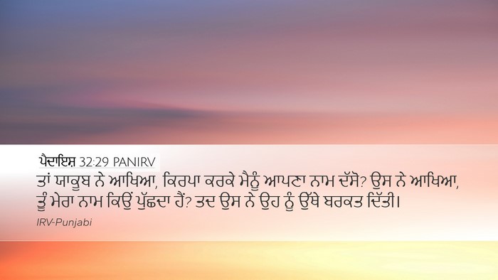 ਪੈਦਾਇਸ਼ 32:29 PANIRV Bible Verse Image