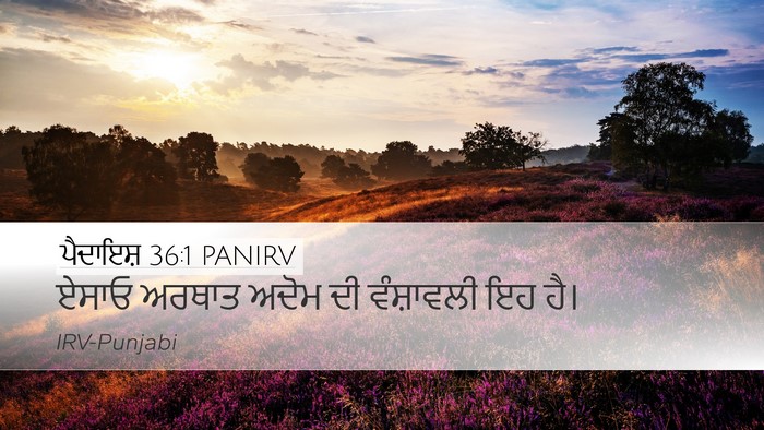 ਪੈਦਾਇਸ਼ 36:1 PANIRV Desktop Wallpaper - ਏਸਾਓ ਅਰਥਾਤ ਅਦੋਮ ਦੀ - Desktop Bible Verse Wallpaper