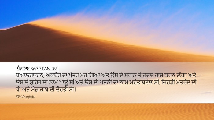 ਪੈਦਾਇਸ਼ 36:39 PANIRV Bible Verse Image