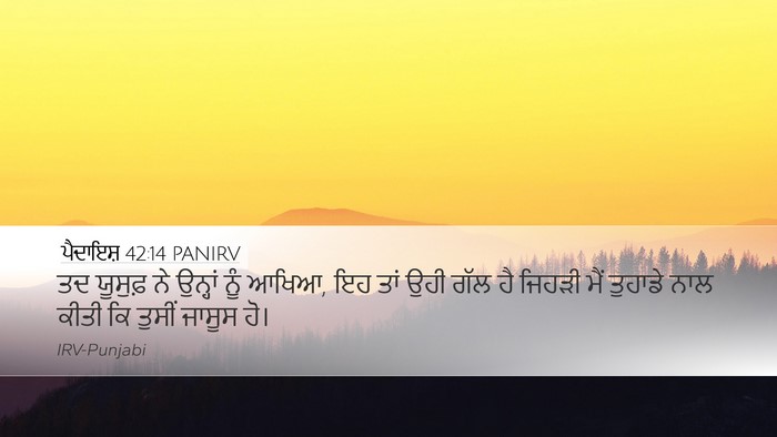 ਪੈਦਾਇਸ਼ 42:14 PANIRV Bible Verse Image