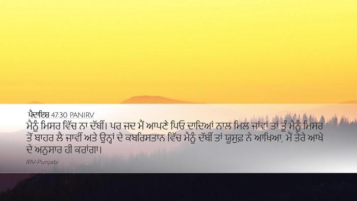 ਪੈਦਾਇਸ਼ 47:30 PANIRV Bible Verse Image