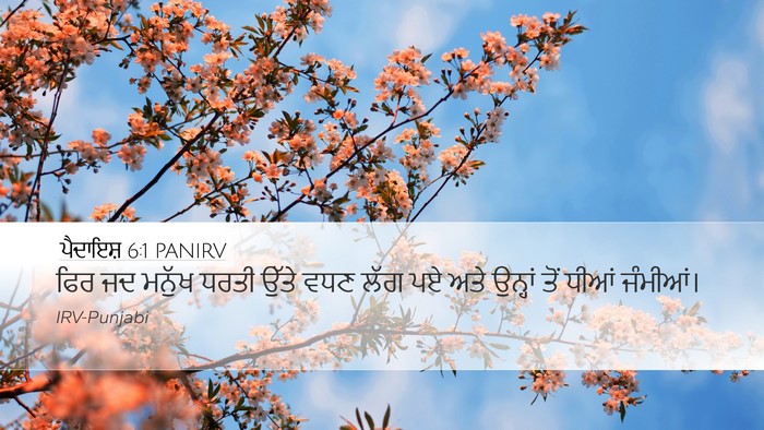 ਪੈਦਾਇਸ਼ 6:1 PANIRV Desktop Wallpaper - ਫਿਰ ਜਦ ਮਨੁੱਖ ਧਰਤੀ - Desktop Bible Verse Wallpaper