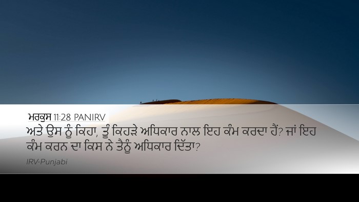 ਮਰਕੁਸ 11:28 PANIRV Bible Verse Image