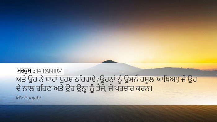 ਮਰਕੁਸ 3:14 PANIRV Desktop Wallpaper - ਅਤੇ ਉਹ ਨੇ ਬਾਰਾਂ - Desktop Bible Verse Wallpaper