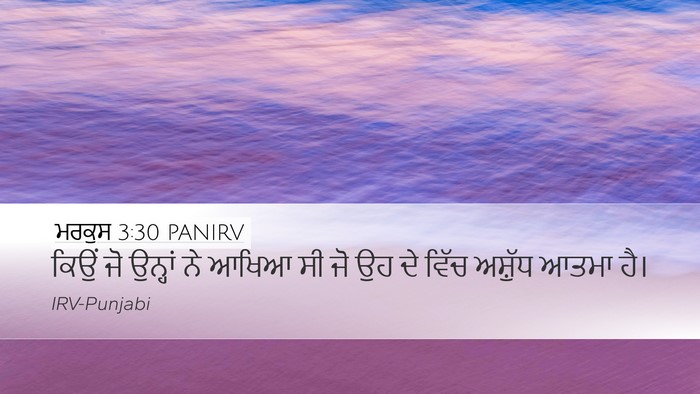 ਮਰਕੁਸ 3:30 PANIRV Bible Verse Image