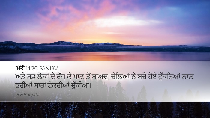 ਮੱਤੀ 14:20 PANIRV Desktop Wallpaper - ਅਤੇ ਸਭ ਲੋਕਾਂ ਦੇ ਰੱਜ - Desktop Bible Verse Wallpaper