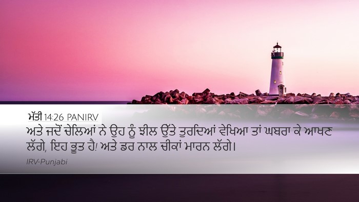 ਮੱਤੀ 14:26 PANIRV Desktop Wallpaper - ਅਤੇ ਜਦੋਂ ਚੇਲਿਆਂ ਨੇ - Desktop Bible Verse Wallpaper