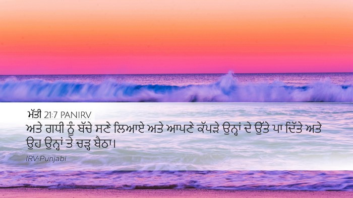 ਮੱਤੀ 21:7 PANIRV Bible Verse Image
