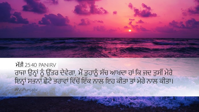ਮੱਤੀ 25:40 PANIRV Bible Verse Image