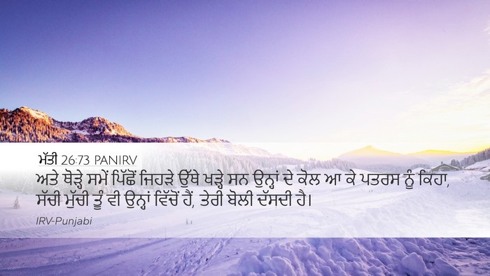 ਮੱਤੀ 26:73 PANIRV Desktop Wallpaper - ਅਤੇ ਥੋੜ੍ਹੇ ਸਮੇਂ - Desktop Bible Verse Wallpaper