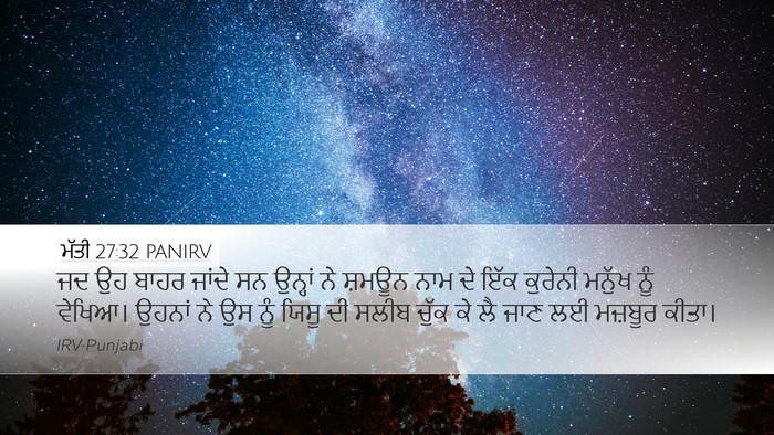 ਮੱਤੀ 27:32 PANIRV Bible Verse Image