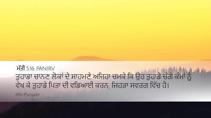 ਮੱਤੀ 5:16 PANIRV Bible Verse Image
