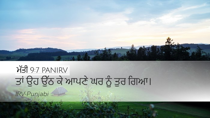 ਮੱਤੀ 9:7 PANIRV Desktop Wallpaper - ਤਾਂ ਉਹ ਉੱਠ ਕੇ ਆਪਣੇ - Desktop Bible Verse Wallpaper