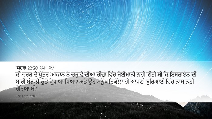 ਯਸ਼ਵਾ 22:20 PANIRV Bible Verse Image