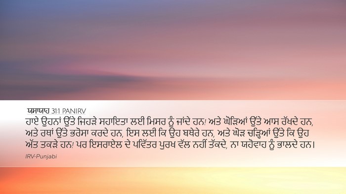 ਯਸਾਯਾਹ 31:1 PANIRV Bible Verse Image