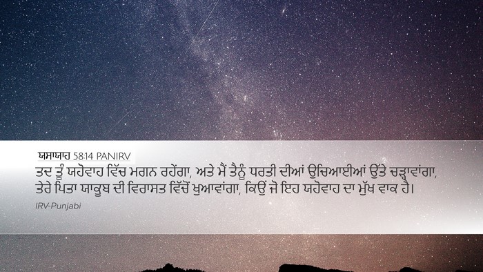 ਯਸਾਯਾਹ 58:14 PANIRV Bible Verse Image
