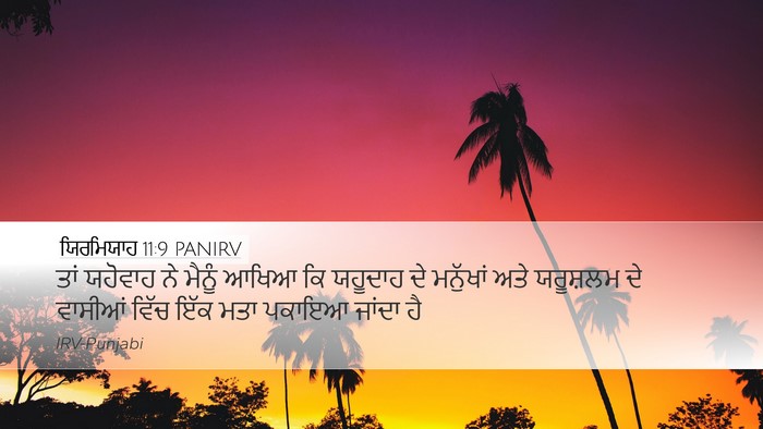 ਯਿਰਮਿਯਾਹ 11:9 PANIRV Desktop Wallpaper - ਤਾਂ ਯਹੋਵਾਹ ਨੇ - Desktop Bible Verse Wallpaper